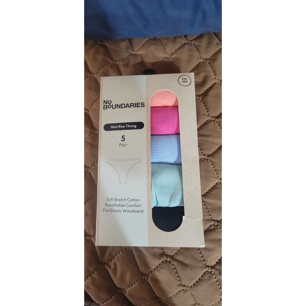 No Boundaries Mid-Rise Thong 5 pairs Underwearโ Size XXL (20)